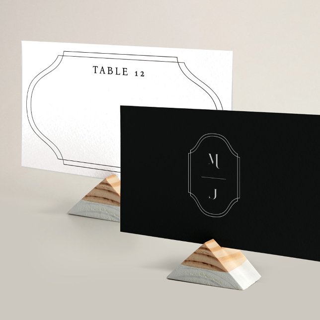 Tarjeta De Mesa Monograma mínimo de tabla de cuadro y Boda (Subido por el creador)