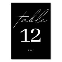 Monograma negro y blanco Boda moderado mínimo mode