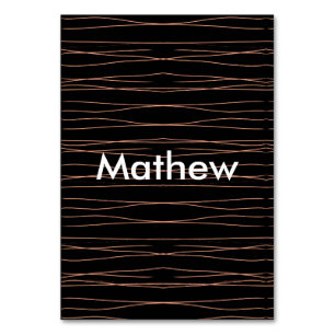 Tarjeta De Mesa Monograma simple añada su letra de nombre man mini