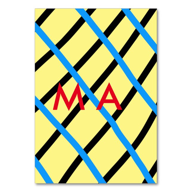 Tarjeta De Mesa Monograma simple añada su letra de nombre man mini (Anverso)