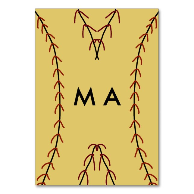 Tarjeta De Mesa Monograma simple añada su letra de nombre man mini (Anverso)