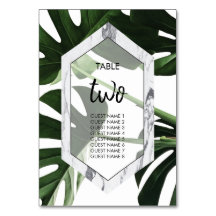 Monstera Tropical Marble Boda Nombres de invitados
