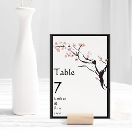 Tarjeta De Mesa Montaña Sakura | Boda Casual Border v2
