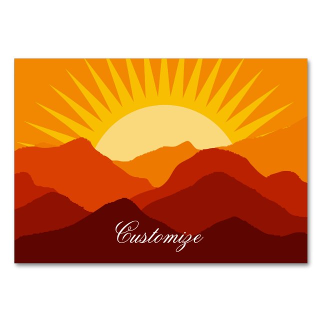 Tarjeta De Mesa Montañas del desierto Sunset Thunder_Cove (Anverso)