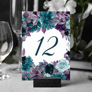 Tarjeta De Mesa Moody Boho Marco Verde azulado Turquesa Floral P