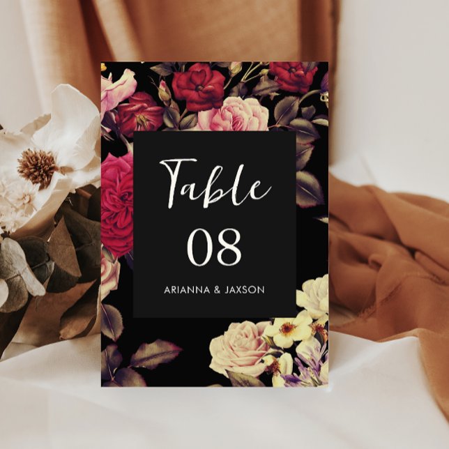 Tarjeta De Mesa Moody Floral Boda (Subido por el creador)