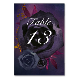 Tarjeta De Mesa Moody Purple Black Fall Wedding
