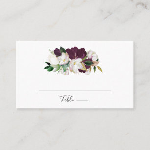 Tarjeta De Mesa Moody Purple Blooms Flat Boda