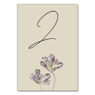 Tarjeta De Mesa Moody Purple Tulips número de tabla Boda