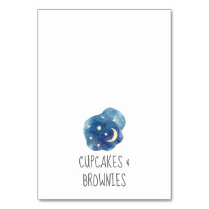 Tarjeta De Mesa Moon and Stars Baby Shower Buffet Food Labs