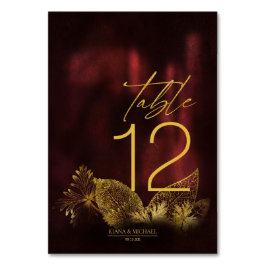 Tarjeta De Mesa Moonlight Romance Boda Burgundy ID881