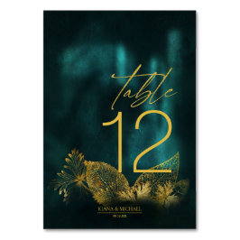 Tarjeta De Mesa Moonlight Romance Boda Emerald Green ID881