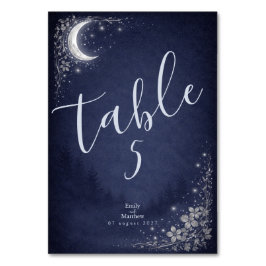 Tarjeta De Mesa Moonlit Grove Celestial Woodland Wedding