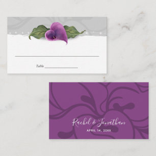 Tarjeta De Mesa Morado Calla Lily Boda Elegant Floral