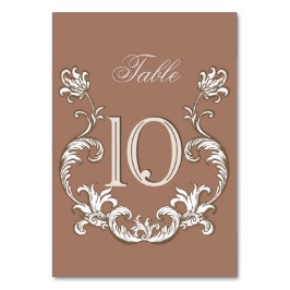 Tarjeta De Mesa Mousse Monocroma Rococo Mocha Florentina