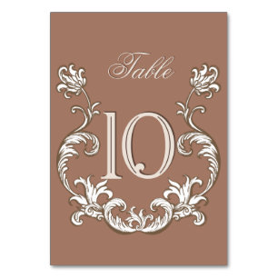 Tarjeta De Mesa Mousse Monocroma Rococo Mocha Florentina