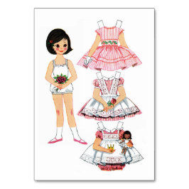 Tarjeta De Mesa Muñeca de papel de cosecha