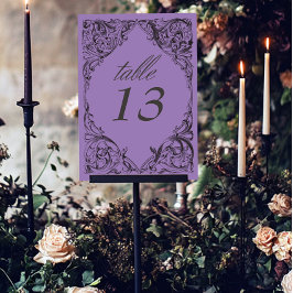 Tarjeta De Mesa Murciélago victoriano hasta la muerte Boda negro y