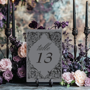 Tarjeta De Mesa Murciélago victoriano hasta la muerte Boda negro y