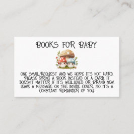 Tarjeta De Mesa Mushroom TRAE UN LIBRO BABY SHOWER