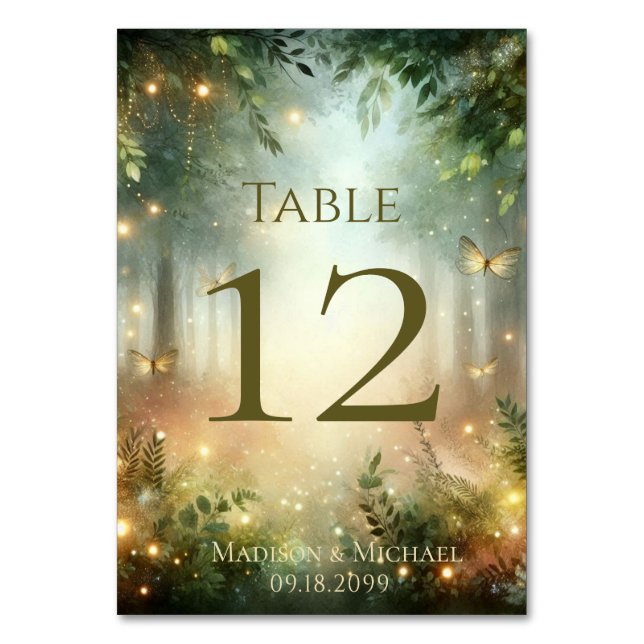 Tarjeta De Mesa Mystic Forest Meadow Magic Seating Chart (Anverso)