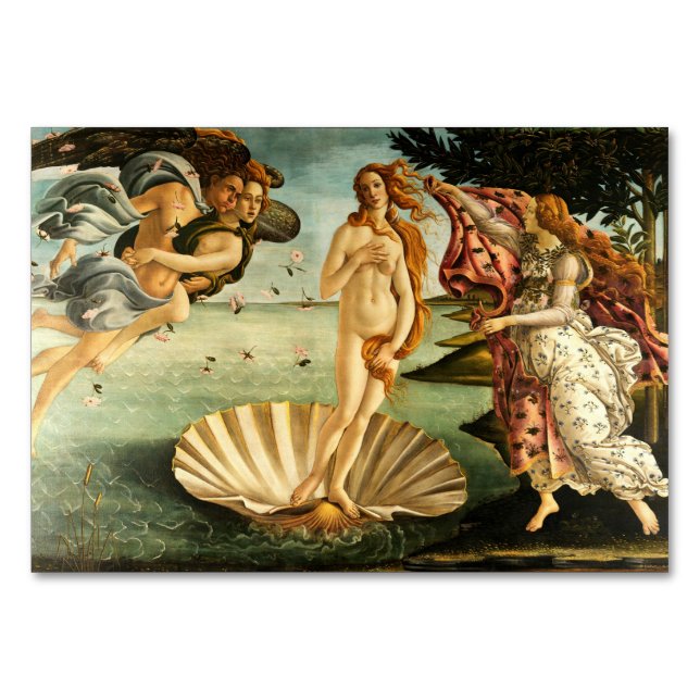 Tarjeta De Mesa Nacimiento Botticelli De Pintura De Arte Renacenti (Anverso)