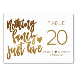 Tarjeta De Mesa Nada Fancy Just Love | MicroBoda Gold Heart