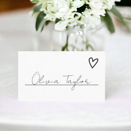 Tarjeta De Mesa Nada Fancy Just Love Minimalista Boda
