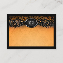 Tarjeta De Mesa Naranja Black Elegant Halloween BLANK Place Cards