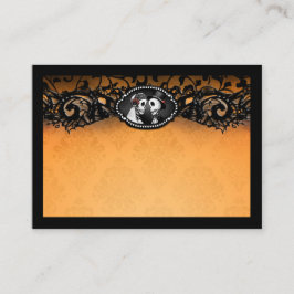 Tarjeta De Mesa Naranja Black Elegent Skeletons BLANK Place Cards