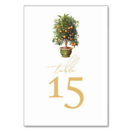 Tarjeta De Mesa Naranja Boda de verano