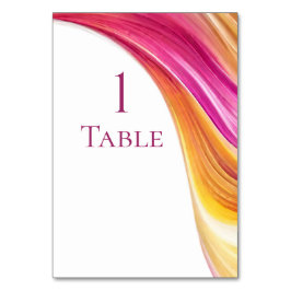 Tarjeta De Mesa Naranja Boda-rosa moderno Amarillo-