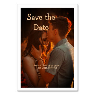 Tarjeta De Mesa naranja boho guardar la fecha QR agregar nombre de