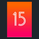 Tarjeta De Mesa Naranja brillante y Boda blanco rosado caliente<br><div class="desc">El fondo está decorado con un bonito rosa intenso y naranja de mandarina, oscuro o degradado. Personalizar los estilos de letra modernos para los números de tabla bodas. Puede borrar el número de la tabla de un lado si prefiere enumerar los nombres de sus invitados. Añade el nombre de la...</div>