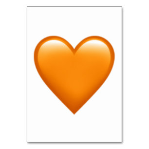Tarjeta De Mesa Naranja Corazón - Emoji