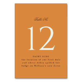 Tarjeta De Mesa Naranja de calabaza de moda Tabla de eventos Rótul