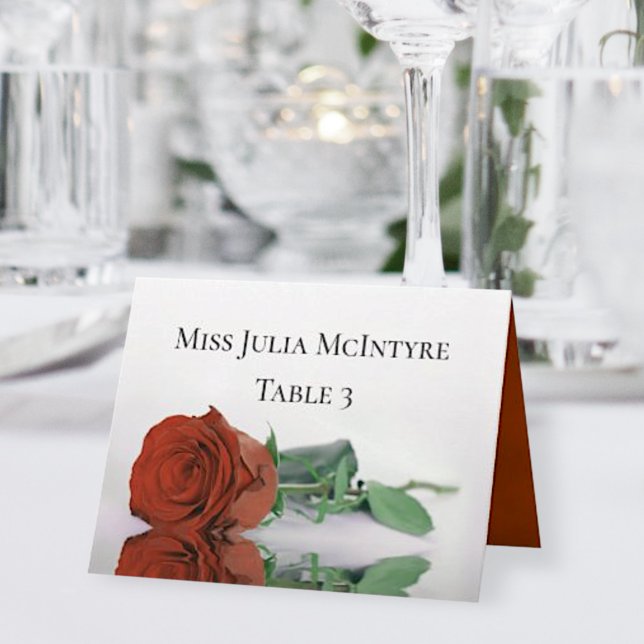 Tarjeta De Mesa Naranja de roya Rosa Boda DIY Fold Place Card (Subido por el creador)