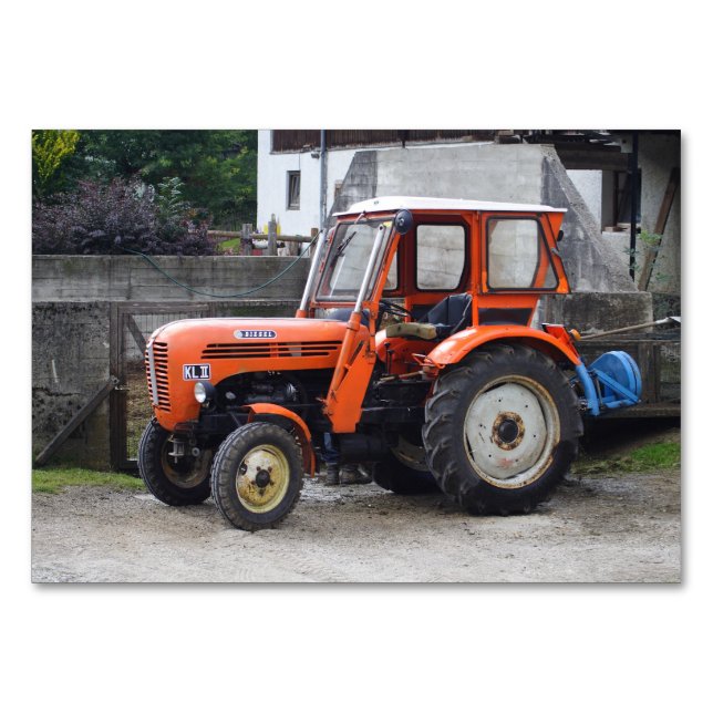 Tarjeta De Mesa Naranja Diesel Tractor Steyr KL II (Anverso)