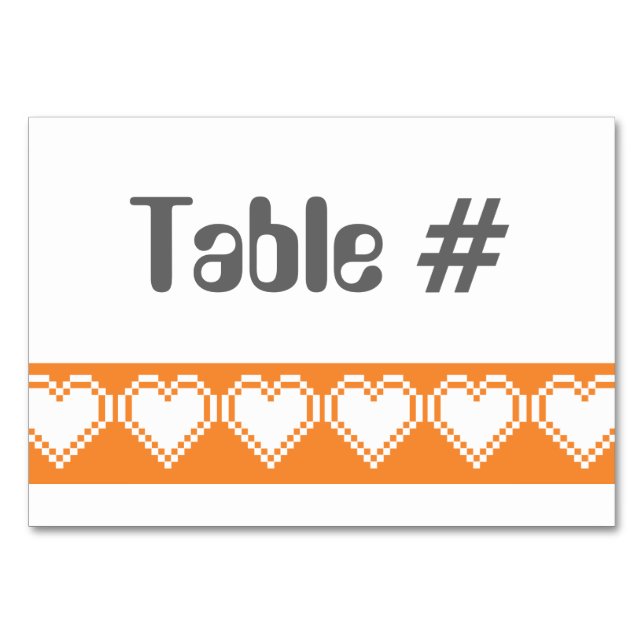 Tarjeta de mesa Naranja para nuestros corazones de (Anverso)