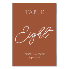 Tarjeta De Mesa Naranja quemado Boda de óxido ocho