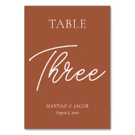 Tarjeta De Mesa Naranja quemado Boda de óxido tres