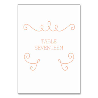 Tarjeta de mesa naranja Whimsical Flourish