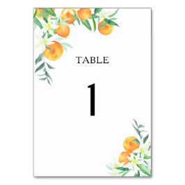 Tarjeta De Mesa Naranjas cítricos - número de tabla boda