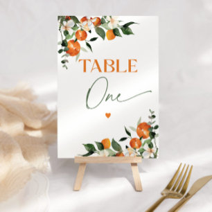 Tarjeta De Mesa Naranjas de Eucalyptus tabla de temas de cítricos