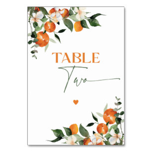 Tarjeta De Mesa Naranjas Eucalyptus número de tabla de temas de cí