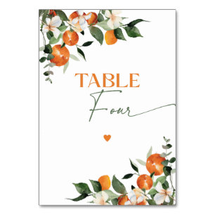 Tarjeta De Mesa Naranjas Eucalyptus tabla de temas de cítricos núm