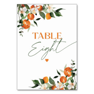 Tarjeta De Mesa Naranjas Eucalyptus tabla de temas de cítricos núm