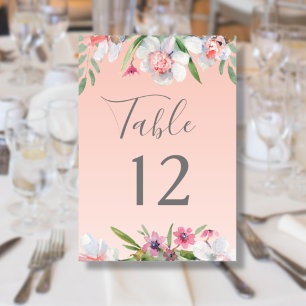 Tarjeta De Mesa Narciso Blanco sobre Mesa de Color Rosa Albaricoqu