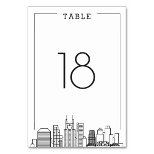Tarjeta De Mesa Nashville, Boda de Tennessee   Número de tabla