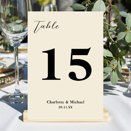 Tarjeta De Mesa Natural White Minimalist Wedding